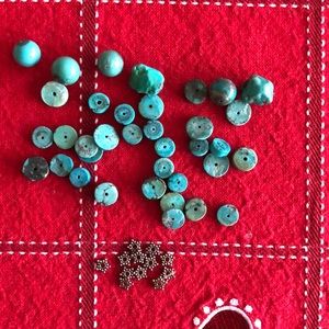 Loose Turquoise beads w/ sterling accents